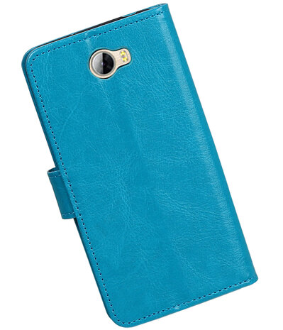 Turquoise Portemonnee booktype hoesje Huawei Y5 II