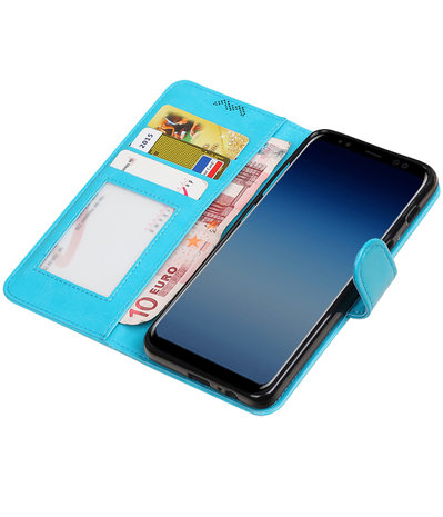 Turquoise Portemonnee booktype Hoesje voor Samsung Galaxy A8 Plus 2018