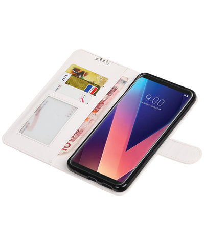 Wit Portemonnee booktype Hoesje voor LG V30