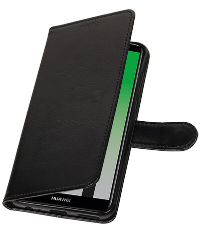 Zwart Portemonnee booktype Hoesje voor Huawei Mate 10 Lite