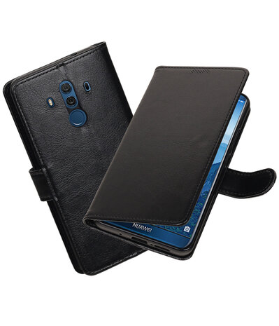 Zwart Portemonnee booktype hoesje Huawei Mate 10 Pro