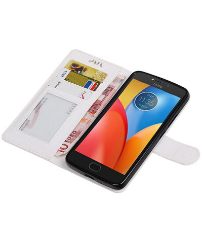 Wit Portemonnee booktype Hoesje voor Motorola Moto E4