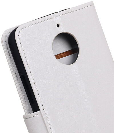 Wit Portemonnee booktype Hoesje voor Motorola Moto E4