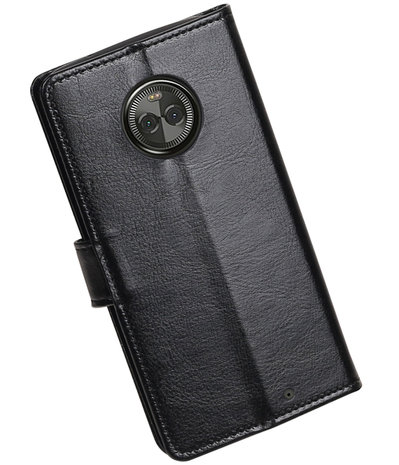 Zwart Portemonnee booktype Hoesje voor Motorola Moto X4