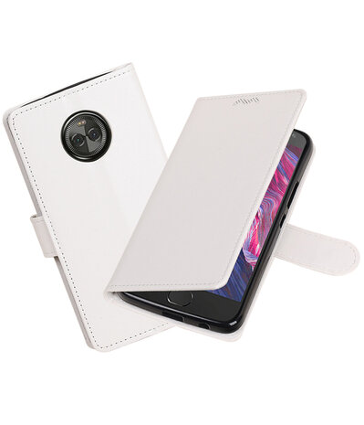 Wit Portemonnee booktype hoesje Motorola Moto X4