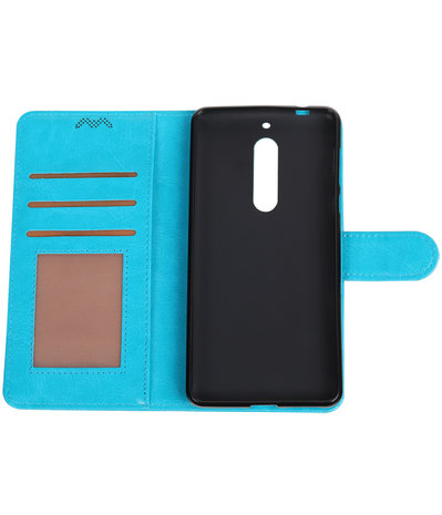 Turquoise Portemonnee booktype Hoesje voor Nokia 5