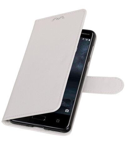 Wit Portemonnee booktype Hoesje voor Nokia 5