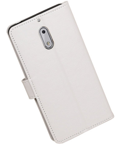 Wit Portemonnee booktype Hoesje voor Nokia 6