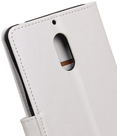 Wit Portemonnee booktype Hoesje voor Nokia 6