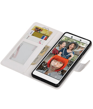 Wit Portemonnee booktype Hoesje voor Nokia 7