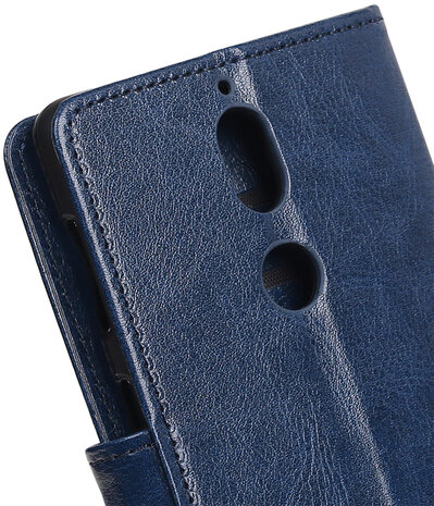 Donker Blauw Portemonnee booktype Hoesje voor Nokia 7