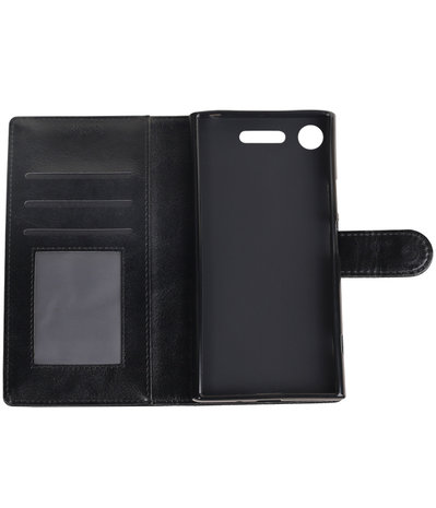 Zwart Portemonnee booktype Hoesje voor Sony Xperia XZ1
