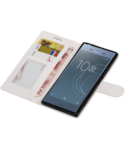 Wit Portemonnee booktype Hoesje voor Sony Xperia XZ1