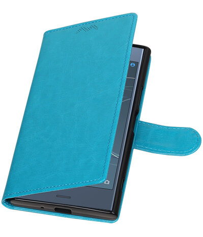 Turquoise Portemonnee booktype Hoesje voor Sony Xperia XZ1