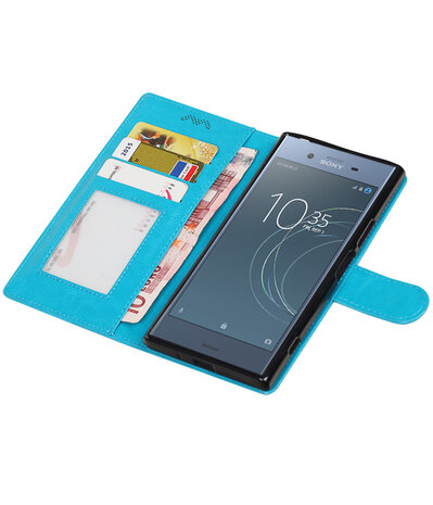 Turquoise Portemonnee booktype Hoesje voor Sony Xperia XZ1