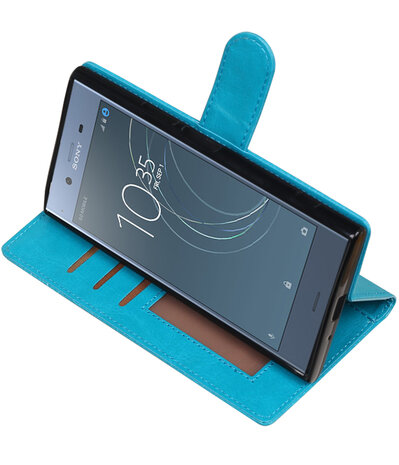 Turquoise Portemonnee booktype Hoesje voor Sony Xperia XZ1