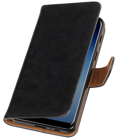 Samsung Galaxy A5 2018 Pull-Up booktype hoesje zwart