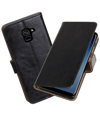 Samsung Galaxy A8 Plus 2018 Pull-Up booktype hoesje zwart