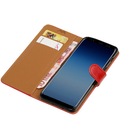 Samsung Galaxy A8 Plus 2018 Pull-Up booktype hoesje rood