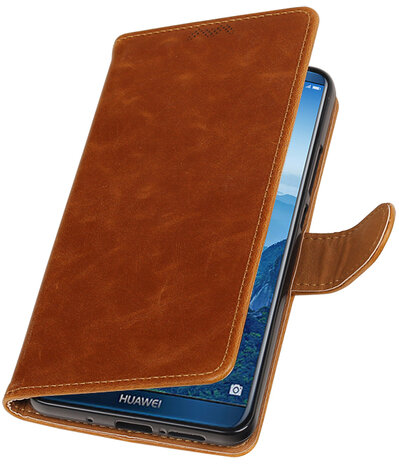 Huawei Mate 10 Pro Pull-Up booktype hoesje bruin