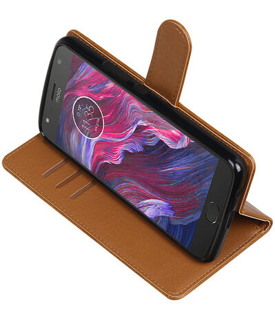 Motorola Moto X4 Pull-Up booktype hoesje bruin