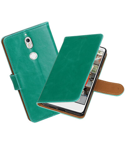 Nokia 7 Pull-Up booktype hoesje groen