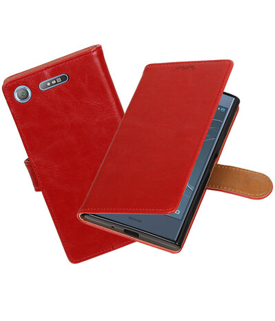 Sony Xperia XZ1 Pull-Up booktype hoesje rood