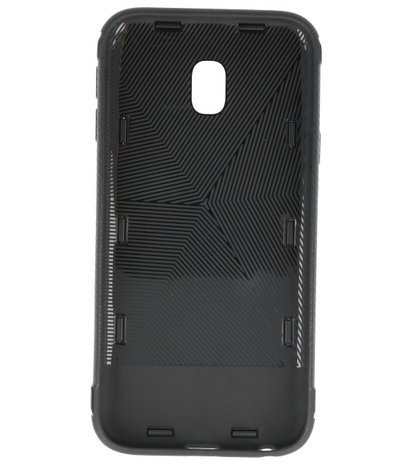 Samsung Galaxy J3 2017 Pantser TPU hoesje met Ringhouder Zwart