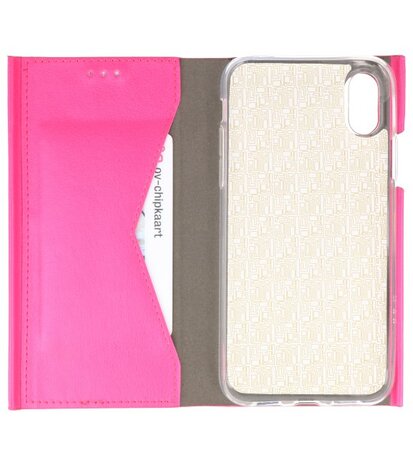 Roze Folio flipbook hoesje Apple iPhone X