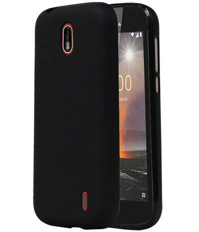 Zwart TPU back case cover Hoesje voor Nokia 1