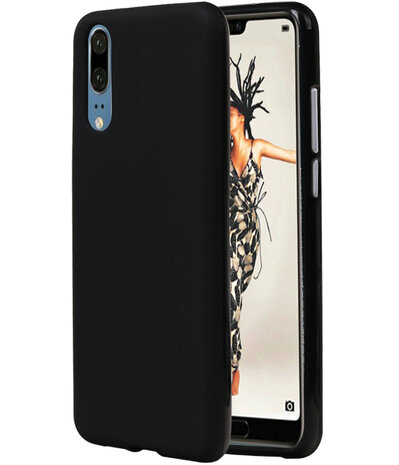 Zwart TPU back case cover Hoesje voor Huawei P20