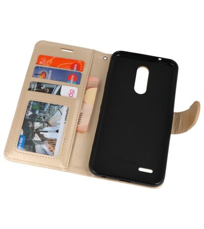 Goud Wallet Case Hoesje voor LG K10 2018