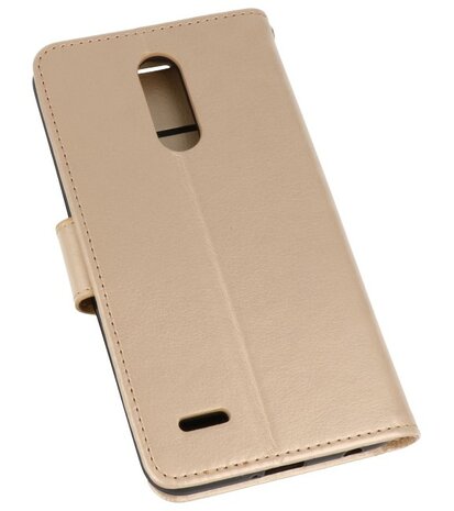 Goud Wallet Case Hoesje voor LG K10 2018