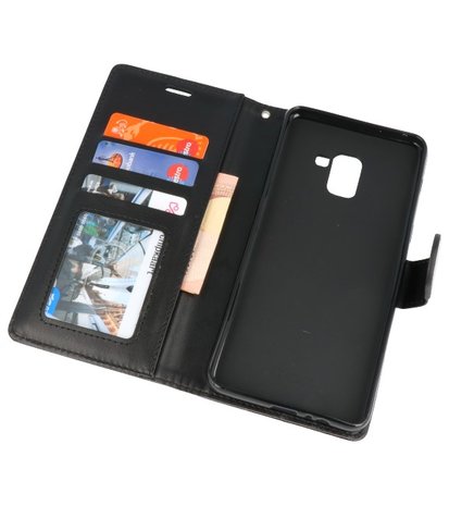 Zwart Wallet Case Hoesje voor Samsung Galaxy A8 Plus 2018