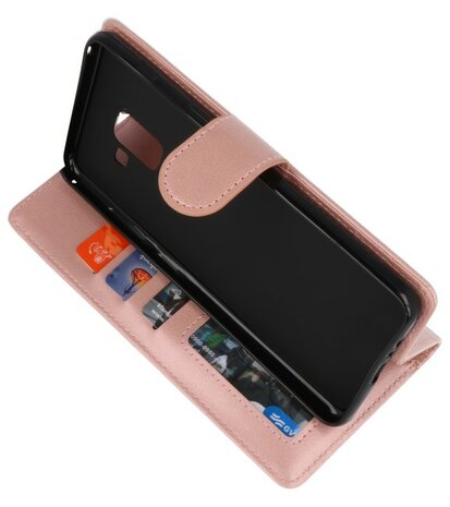 Roze Wallet Case Hoesje voor Samsung Galaxy A8 Plus 2018