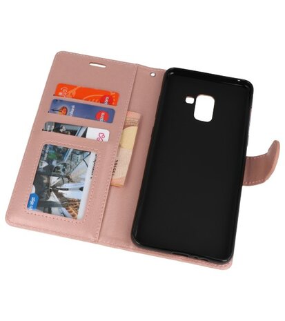 Roze Wallet Case Hoesje voor Samsung Galaxy A8 Plus 2018