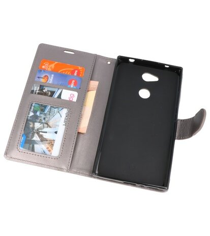 Grijs Wallet Case Hoesje voor Sony Xperia L2