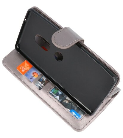 Grijs Wallet Case Hoesje voor Sony Xperia XZ2