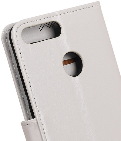 Wit Portemonnee Wallet Case Hoesje voor Huawei P Smart