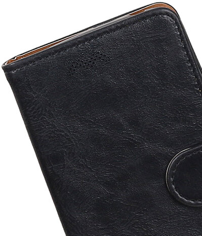 Zwart Pull-Up Wallet Case Hoesje voor Huawei P Smart