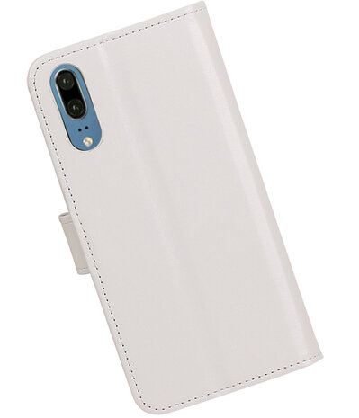 Wit Portemonnee Wallet Case Hoesje voor Huawei P20