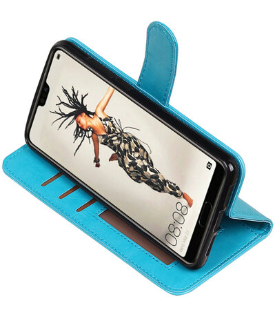 Turquoise Portemonnee Wallet Case Hoesje voor Huawei P20