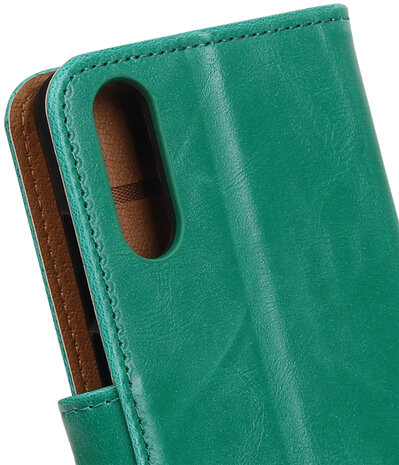 Groen Pull-Up Wallet Case Hoesje voor Huawei P20