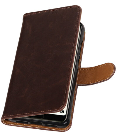 Mocca Pull-Up Wallet Case Hoesje voor Huawei P20