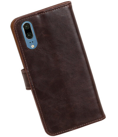 Mocca Pull-Up Wallet Case Hoesje voor Huawei P20