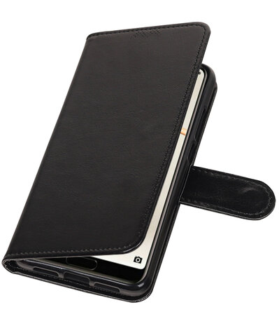 Zwart Portemonnee Wallet Case Hoesje voor Huawei P20