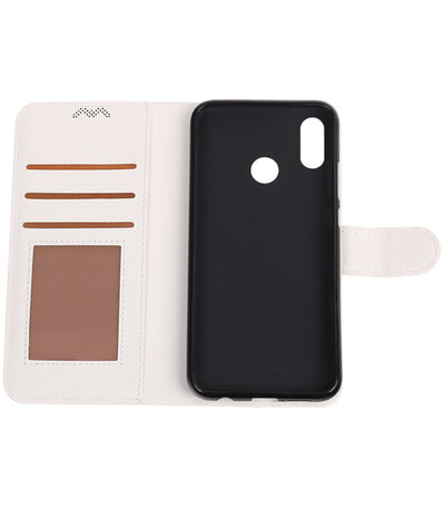 Wit Portemonnee Wallet Case Hoesje voor Huawei P20 Lite