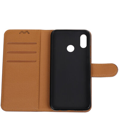 Mocca Pull-Up Wallet Case Hoesje voor Huawei P20 Lite