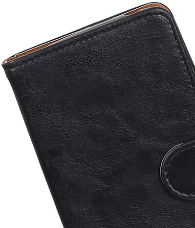 Zwart Pull-Up Wallet Case Hoesje voor Huawei P20 Lite