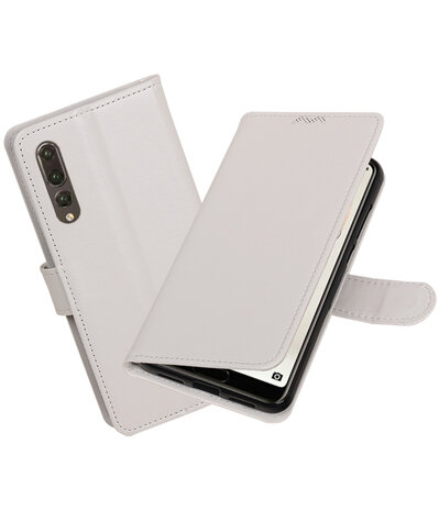 Wit Portemonnee Wallet Case Hoesje voor Huawei P20 Pro